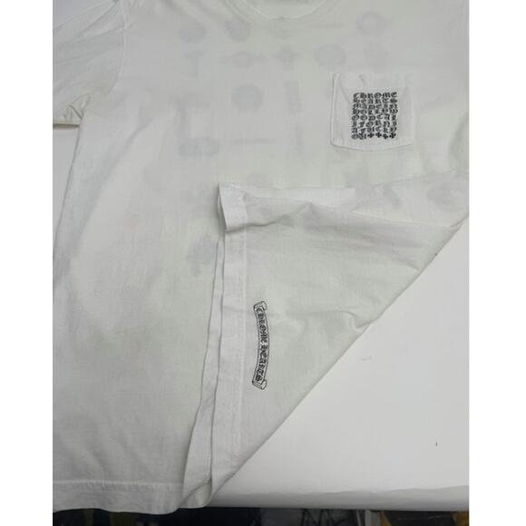 Men's Chrome Hearts White Gradient Logo Eye Chart T-Shirt Size XL - Picture 8 of 12